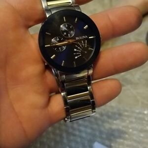 Bulova Black and Silver Men's Watch